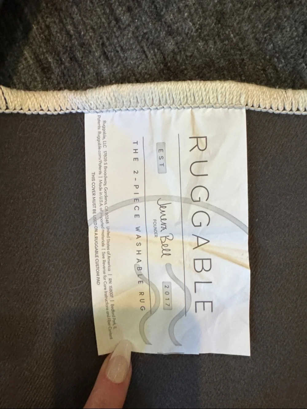 Ruggable Round Sage Green and Cream 8 ft round rug